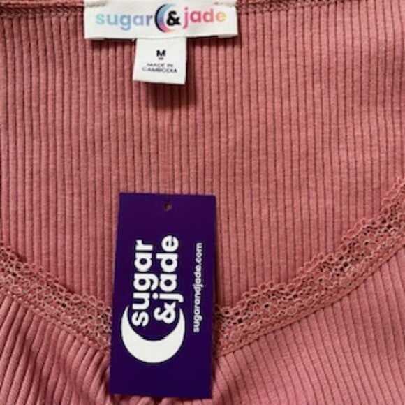 🧡3/15 NWT Sugar & Jade Pink Top Girls M 10 - Picture 2 of 7
